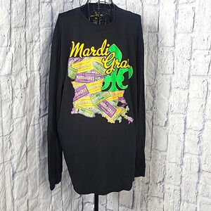 MARDI‎ GRAS Louisiana License Plate Graphic Shirt Men's XL